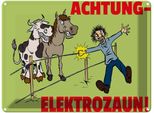 Vianmo Insegna Di Latta 30X40 Cm Tiere Achtung Elektrozaun
