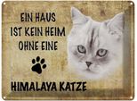 Vianmo Insegna Di Latta 30X40 Cm Himalaya Katze Ohne Kein Heim