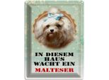Vianmo Insegna Di Latta 40X30 Cm Hund In Diesem Haus Wacht Malteser
