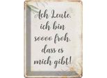Vianmo Insegna Di Latta 40X30 Cm Ach Leute Ich Bin Soo Froh