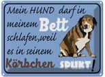 Vianmo Insegna Di Latta 30X40 Cm Mein Hund Darf Im Bett Schlafen