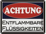 Vianmo Insegna Di Latta 30X40 Cm Achtung Entflammbar FlüSsigkeit