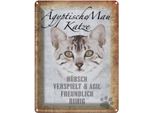 Vianmo Insegna Di Latta 40X30 Cm ÄGyptische Mau Katze