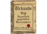 Vianmo Insegna Di Latta 40X30 Cm Bier Urkunde GeprüFter Biertrinker