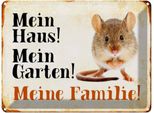 Vianmo Insegna Di Latta 30X40 Cm Tiere Maus Mein Haus Garten Familie