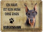 Vianmo Insegna Di Latta 30X40 Cm Dobermann Hund Ohne Kein Heim