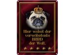 Vianmo Insegna Di Latta 40X30 Cm Hier Wohnt Hund Der Welt