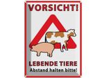 Vianmo Insegna Di Latta 40X30 Cm Vorsicht Lebende Tiere Abstand