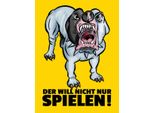 Vianmo Insegna In Legno 40X30 Cm Der Will Nicht Nur Spielen Hund