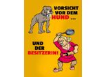 Vianmo Insegna In Legno 40X30 Cm Vorsicht Vor Hund & Der Besitzerin