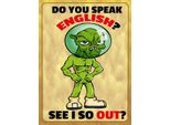 Vianmo Insegna In Legno 40X30 Cm Do You Speak English See I So Out