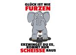 Vianmo Insegna In Legno 40X30 Cm GlüCk Ist Wie Furzen Elefant