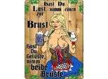Vianmo Insegna In Legno 40X30 Cm Pinup Nimm Einen Zur Brust Bier