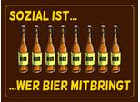 Vianmo Insegna In Legno 30X40 Cm Sozial Ist Wer Bier Mitbringt