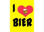 Vianmo Insegna In Legno 40X30 Cm I Love Bier