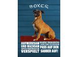Vianmo Insegna In Legno 40X30 Cm Boxer Hund Aufmerksam Wachsam