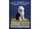 Vianmo Insegna In Legno 40X30 Cm Old English Sheepdog Hund