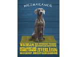 Vianmo Insegna In Legno 40X30 Cm Weimaraner Hund Wachsam Schnell