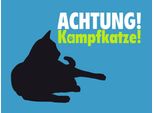 Vianmo Insegna In Legno 30X40 Cm Achtung Kampfkatze Katze Blau