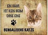 Vianmo Insegna In Legno 30X40 Cm Bengalische Katze