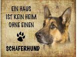 Vianmo Insegna In Legno 30X40 Cm SchäFerhund Hund Ohne Kein Heim