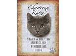 Vianmo Insegna In Legno 40X30 Cm Chartreux Katze Stark