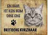 Vianmo Insegna In Legno 30X40 Cm Britische Kurzhaar Katze