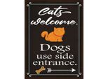 Vianmo Insegna In Legno 40X30 Cm Cats Welcome Dogs Use Side