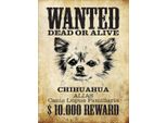 Vianmo Insegna In Legno 40X30 Cm Hund Wanted Chihuahua Alias