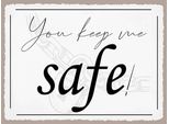 Vianmo Insegna In Legno 30X40 Cm You Keep Me Safe