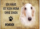 Vianmo Insegna In Legno 30X40 Cm Borsoi Hund Ohne Kein Heim
