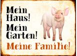 Vianmo Insegna In Legno 30X40 Cm Tiere Schwein Mein Haus Garten Familie