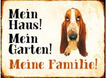 Vianmo Insegna In Legno 30X40 Cm Hund Bassett Mein Haus Garten Familie