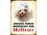 Vianmo Insegna In Legno 40X30 Cm Hund Dieses Haus Bewacht Ein Malteser