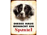 Vianmo Insegna In Legno 40X30 Cm Hund Dieses Haus Bewacht Ein Spaniel