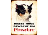 Vianmo Insegna In Legno 40X30 Cm Hund Dieses Haus Bewacht Ein Pinscher