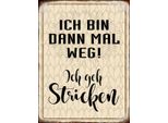 Vianmo Insegna In Legno 40X30 Cm Ich Bin Dann Weg Geh Stricken