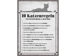 Vianmo Insegna In Legno 40X30 Cm 10 Katzenregeln Ich Bin Der Boss