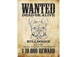 Vianmo Insegna In Legno 40X30 Cm Hund Wanted Dead Bulldogge Alias