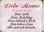 Vianmo Insegna In Legno 30X40 Cm Liebe Mama Ich Danke Dir Liebe