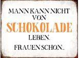 Vianmo Insegna In Legno 30X40 Cm Mann Nicht Von Schokolade Leben