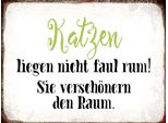 Vianmo Insegna In Legno 30X40 Cm Katzen Liegen Nicht Faul Rum