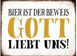 Vianmo Insegna In Legno 30X40 Cm Bier Ist Beweis Gott Liebt Uns