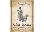 Vianmo Insegna In Legno 40X30 Cm Alkohol 1761 Gin Tonic Retro
