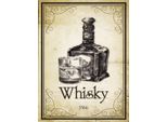 Vianmo Insegna In Legno 40X30 Cm Alkohol 1866 Whisky Retro