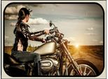 Vianmo Insegna In Legno 30X40 Cm Motorrad Frau Girl Sonnenaufgang