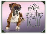 Vianmo Insegna In Legno 30X40 Cm Hund Deutscher Boxer Hier Wache Ich