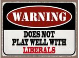 Vianmo Insegna In Legno 30X40 Cm Warning Does Not Play With Liberals