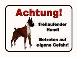 Vianmo Insegna In Legno 30X40 Cm Achtung Freilaufender Hund