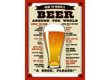 Vianmo Insegna In Legno 40X30 Cm Bier Beer Around The World Beer Please